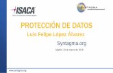 PROTECCIÓN DE DATOS - isaca.org · 2ª Capa: RESPONSABLE Identidad y datos de contacto del Responsable y, en su caso, de su representante Datos de contacto del Delegado de Protección