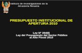 Instituto de Investigaciones de la Amazonía Peruana 2010 Consejo... · proyecto en formulación - foncodes; 921, 127322. construccion e implementacion del centro ... manejados por