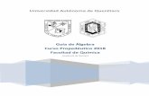 Universidad Autónoma de Querétaro - quimica.uaq.mxquimica.uaq.mx/docs/Guía Propedeutico Álgebra 2018.pdf · IV Factorización 03 de marzo V Ecuaciones de primer grado 10 de marzo