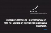 PROBABLES EFECTOS DE LA DEPRECIACIÓN DEL PESO EN LA DEUDA ...fundef.org.mx/sites/default/files/depreciacionpesofundef.pdf · impacto en los Balances de Deuda del Sector Público,