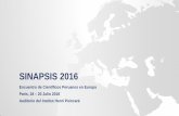 SINAPSIS 2016 - consulado.pe · SINAPSIS 2016 Áreas temáticas : Ciencias Físicas y Química Ciencias de la Tierra y del Espacio Biología y ciencias de la Vida Ciencia de Materiales