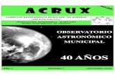 A C R U x - complejoastronomico.gob.ar · • Niebla y neblina José Pomar Pág. 16 ... Observaciones con telescopio de La Luna, Júpiter y cúmulos estelares. ... sus objetivos y