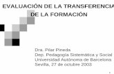 EVALUACIÓN DE LA TRANSFERENCIA DE LA …innoevalua.us.es/files/evaluacion_transferencia_pineda.pdf · de sus objetivos y sobre el coste-beneficio global de la formación, con el