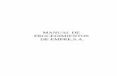 MANUAL DE PROCEDIMIENTOS DE EMPRE,S.A. - … · manual de procedimientos de empre,s.a. Índice de procedimientos Índice 1 p-001 revisiÓn por la direcciÓn 3 p-002 elaboraciÓn de