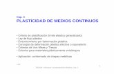 Plasticidad de medios continuos - tecnun.es · TECNUN - Estructura y Comportamiento Mecánico, Cap. 3 2 PLASTICIDAD DE MEDIOS CONTINUOS • Fenomenología macroscópica de la plasticidad