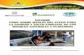 INFORME FORO SOBRE MANEJO DEL FUEGO … SOBRE... · exhibición de equipo y herramientas especializadas para el control de incendios forestales, fotografías, publicaciones, divulgación