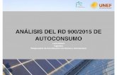 ANÁLISIS DEL RD 900/2015 DE AUTOCONSUMO€¦ · ... que instala 85kW de auto consumo 5 En los sistemas de Mallorca y Menorca los consumidores 3.1 ... la solar fotovoltaica. Es ...