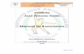 Instituto José Antonio Galán · El alcance del presente Manual de Funciones del Instituto José Antonio Galán es todo el personal vinculado laboralmente a la Institución, los