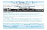 St. Clare Parish · a vivir si Dios está con nosotros. Ninguno de nosotros está llamado a desarraigar árboles o a lanzar montañas al mar. La fe que tenemos es adecuada para la