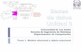 Universidad de Los Andes Escuela de Ingeniería de ... · Modelo relacional 10 EISULA. Dpto. ... menos dos métodos transformadores, uno para convertir el tipo ... SQL, Java, C, etc.