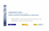 HORIZONTE 2020 - regioconeixement.cat · Sobrepeso y obesidad Limitaciones funcionales ... relacionados con el medio ambiente y el clima), ... TICs forHealth