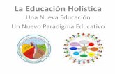 La Educación Holística - escuelaarcoiris.org · La educación holística, un nuevo paradigma educativo •Esta educación ha comenzado a manifestarse en el último tercio del pasado