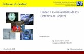 Presentación de PowerPoint · Facultad de Electrotecnia y Computación Departamento de Electrónica Sistemas de Control Unidad I: Generalidades de los Sistemas de Control Presentado