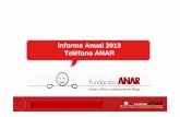 Informe Anual 2013 Teléfono ANAR©fono-ANAR... · ... mediante el desarrollo de proyectos tanto en España ... confidencial y que opera en todo el territorio nacional las 24 horas
