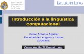 Introducción a la lingüística computacional - Iniciocesaraguilar.weebly.com/uploads/2/7/7/5/2775690/introlc_uc_07.pdf · Introducción a la lingüística computacional. Antes de