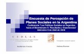 Encuesta de Percepción de Planes Sociales en la …siteresources.worldbank.org/INTARGENTINAINSPANISH/... · La EPPS se plantea como un complemento de este estudio para establecer