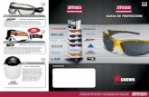 GAFAS DE PROTECCIÓN - catalogo.sitasa.com · Canal interno para transpiración. ... Diseño de lente envolvente que proporciona máxima seguridad y ... Diseño con eje de dos colores.