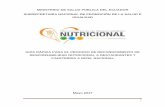 MINISTERIO DE SALUD PÚBLICA DEL ECUADOR ... y cafeterías, con la finalidad de contribuir a generar entornos saludables que promuevan una alimentación y nutrición adecuada de la