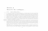 Tema 4 Teor¶‡a de c¶odigos - QueGrande.orgquegrande.org/apuntes/grado/1G/AlgG/teoria/10-11/teoria_de_codigos.… · comunicacion¶ . Hacia 1950, los trabajos de Richard Hamming