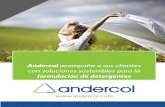 Andercol acompaña a sus clientes con soluciones ... · Andercol ofrece una alternativa para los fabricantes de productos de aseo, que les permite eliminar el fósforo de sus productos