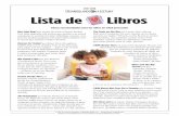 TMTM Lista de Libros - bereartc.org · Bee-bim Bop! por Linda Sue Park (Clarion Books). Una niña pequeña está ansiosa por ayudar a su mamá a preparar su comida favorita: bibimbap