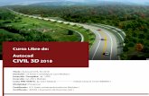 Curso Libre de: Autocad CIVIL 3D 2018 libre/Curso-Libre-Civil3D-11Febrero.pdf · CIVIL 3D 2018 Título : Autocad CIVIL 3D 2018 ... (Puntos, Grupo de puntos, ... • Diseño geométrico