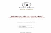 Memoria Anual 2009-2010 - LOGROS - Sistema de Garantía de Calidad de … · 2013-10-10 · Facultad de Física Grado en Física Memoria Anual 2009-2010 ... FRANCISCO JAVIER ROMERO