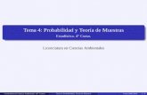 Tema 4: Probabilidad y Teoría de Muestras - Iniciomatematicas.unex.es/~mota/ciencias_ambientales/tema4c.pdf · Tema 4: Probabilidad y Teoría de Muestras Estadística. 4o Curso.