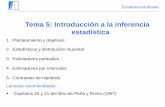 Tema 5: Introducción a la inferencia estadísticahalweb.uc3m.es/esp/Personal/personas/amalonso/esp/EAPslides10.pdf · Estadística Aplicada 5.1 Planteamientos y objetivos Estadística