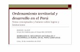 Ordenamiento territorial y desarrollo en el Perú Nº 26821 Ley Orgánica para el aprovechamiento sostenible de los recursos naturales Por primera vez establece que la Zonificación