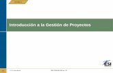 Introducción a la Gestión de Proyectos - ESI España · Objetivos Al final de esta unidad, usted podrá — • Identificar los conceptos fundamentales de la gestión de proyectos