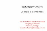 DIAGNÓSTICO EN Alergia a alimentos · DIAGNÓSTICO EN Alergia a alimentos Dra. Rosa Elena Huerta Hernández Alergóloga Pediatra Pachuca, Hidalgo rosaelenahuerta@prodigy.net.mx
