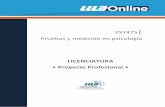 LICENCIATURA Proyecto Profesional - Centro de …practicasprofesionales.ula.edu.mx/documentos/LICENCIATURAS/Nuevo... · Presentación: Fundamentos de la medición en psicología.