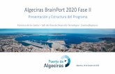 Algeciras BrainPort 2020 Fase II - apba.es · Predecir ventanas operativas y rendimientos en cada una de las áreas del puerto, en función de las predicciones océano-meteorológicas,