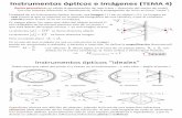 Instrumentos ópticos e imágenes ( TEMA 4 - … · relaciones angulares: y 2T D D' T D M Æ Eliminando el ... Dioptrio : superficie de refracción entre dos materiales o i o i d
