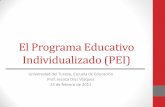 El Programa Educativo Individualizado (PEI)profjessicadiaz.weebly.com/uploads/3/7/3/2/3732080/pei.pdf · se dejan espacios en blanco. •El PEI es un documento legal, por tanto, NO