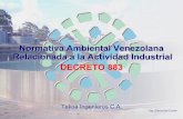 Normativa Ambiental Venezolana 883-NM · Tekoa Ingenieros C.A. Decreto 883: Normas para la clasificación y el control de la calidad de los cuerpos de agua y vertidos o efluentes