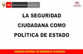 LA SEGURIDAD CIUDADANA COMO POLÍTICA DE … · La política de seguridad ciudadana en el Peru comprende la provisión de 4 servicios esenciales ... de actividades física o deportivas