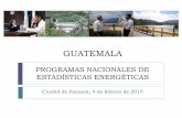 GUATEMALA PROGRAMA NACIONAL DE … · Instituciones involucradas ... BANGUAT, USAC, U privadas, sectores agropecuario, industrial y comercial . INSTITUTO NACIONAL DE ESTADÍSTICA