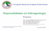 Especialidades en hidrogeología - aghm.org · Al final de la presentación se mencionan a los colaboradores en la ... Exploración e Evaluación Hidrogeofísica (EXEVHI) (**) Comisión