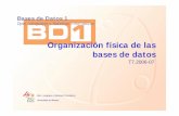 Organización física de las bases de datos - rua.ua.esrua.ua.es/dspace/bitstream/10045/3444/1/T7OF.pdf · •Presentar el fichero como la unidad básica de almacenamiento de una