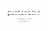 Los procesos cognitivos de aprendizaje en el aula … · Los procesos cognitivos de aprendizaje en el aula virtual María Elena Mifflin PUCP VIRTUAL . ... Bajo Nivel de Diseño Instruccional