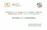 Senado de la República · El Debate de las Drogas en la Ciudad de México : legalización (datos, mitos e interrogantes) Senado de la República Dr. Rafael Camacho Solís