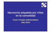 Neumonía adquirida por niños en la comunidad - … · MINSAL Mayores de 3 meses S. pneumoniae Bajo 5 años Ambulatorio Sobre 5 años Sospecha de S. aureus Observaciones Amoxicilina