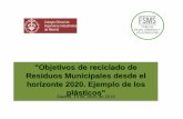 Objetivos de reciclado de Residuos Municipales desde …anavam.com/wp-content/uploads/2018/06/Presentación4.-Residuos-vf.… · Introducción Iniciativas europeas en materia de reciclaje