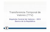 Presentaci n Transferencia Temporal de Valores TTV · nominales de los títulos que pueden ser objeto de TTV ... Cupos Temporales • Los cupos por portafolio o cuenta y por valor
