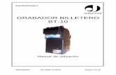 GRABADOR BILLETERO BT-10 - vending24horas.com · Ver el manual de instrucciones del BT-10 para más información. ... \Jofemar\BT-10Tools, junto con los ficheros necesarios para la