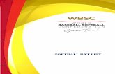 Softball Bat List - wbsc.org · La Comisión de las Reglas de Juego de Softbol adoptó la certificación del estándar de bates, a tomar efecto a partir del 1 de Enero del 2002. Al