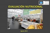 EVALUACIÓN NUTRICIONAL - … · EVALUACIÓN NUTRICIONAL Agosto 2013 . Antropométrica Alimentaria Bioquímica Clínica Entrenamiento ¿Porqué evaluamos? Evaluación de la ingesta