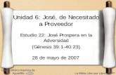 Unidad 6: José, de Necesitado a Proveedoriglesiabiblicabautista.org/archivos/estudios/el_expositor_biblico/... · 2. La Mujer de Potifar calumnia a José (Génesis 39.7-12) […]10"Hablando